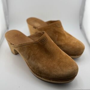 Womens Size 12 Uggs Wooden Suede Clog heels